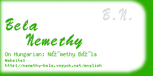 bela nemethy business card